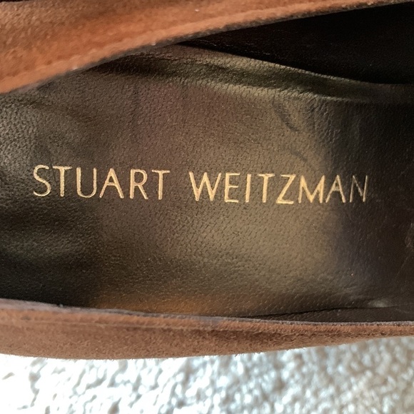 Stuart Weitzman | Stuart Weitzman Broom Tassel Suede Block Heel Pumps Shoes - Picture 8 of 8